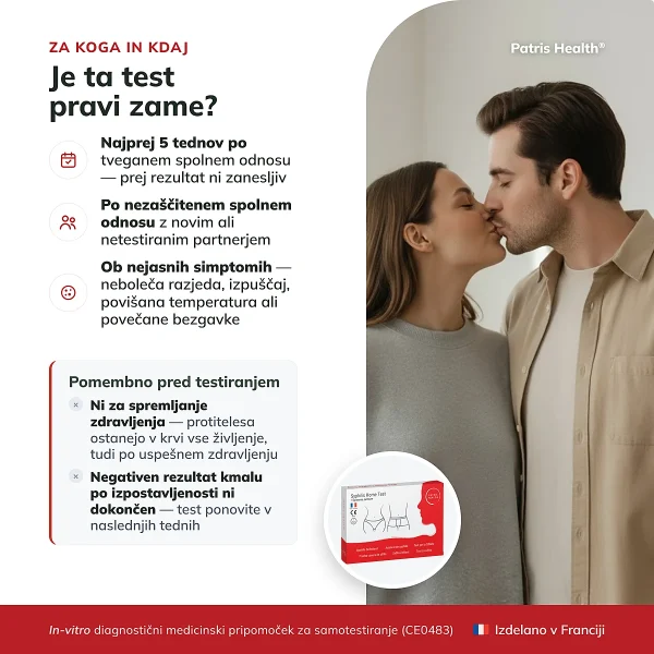 Patris Health Test za sifilis – namen testa in ključne informacije