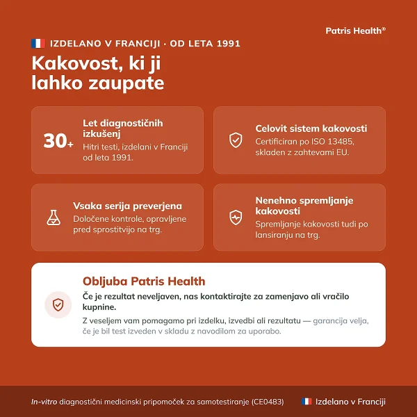 Patris Health PSA test – kakovost in izdelava v Franciji