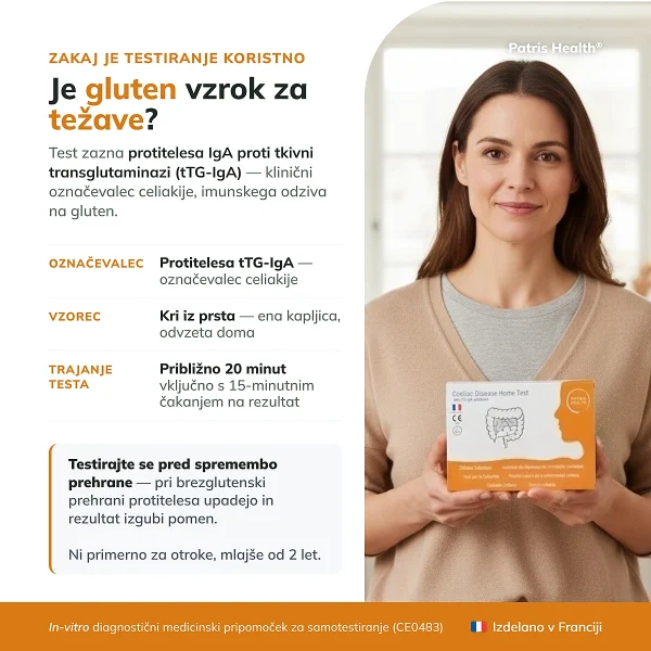 Patris Health Test za celiakijo – namen testa in ključne informacije