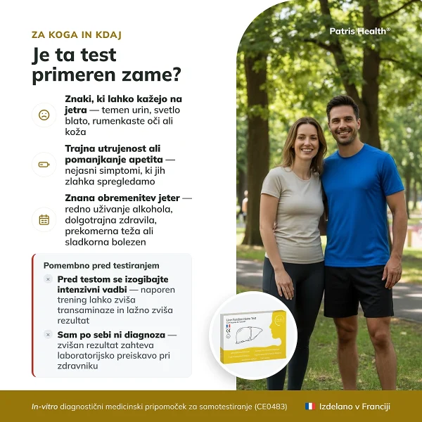 Infografika komu je namenjen Patris Health test za jetra