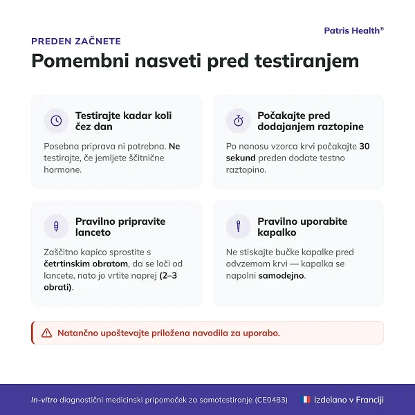 Patris Health TSH test ščitnice – pomembni nasveti pred testiranjem