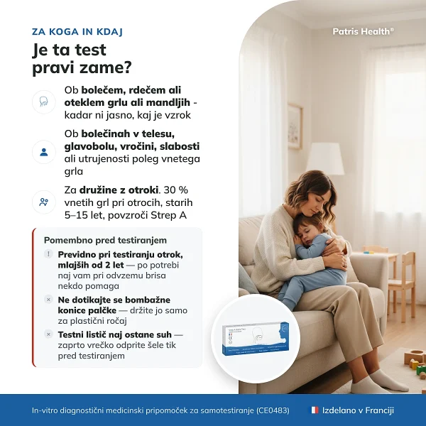 Kdaj je samotest za streptokok A lahko primeren