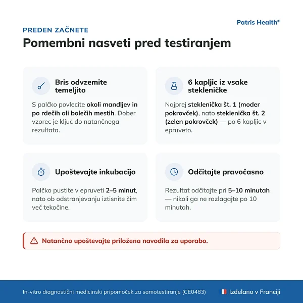 Pomembni nasveti za pravilno uporabo samotesta za streptokok A