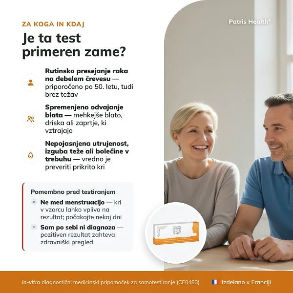 Infografika komu je namenjen Patris Health FIT Test