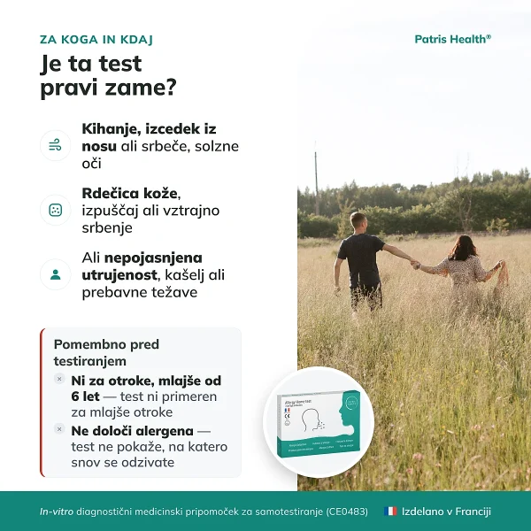Infografika komu je namenjen Patris Health Test alergije