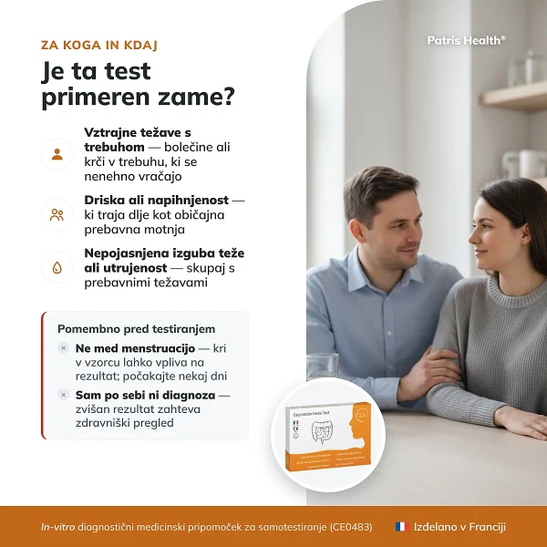 Infografika komu je namenjen Patris Health Test Kalprotektina